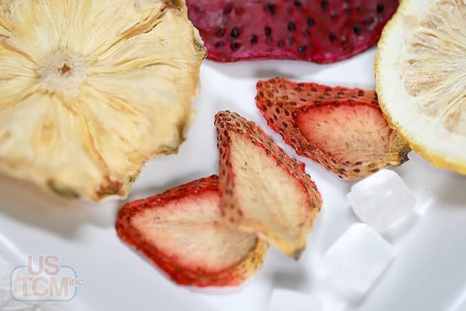 USTCM JoyFull Mixed Fruit Infusions Fruit Tea Single Pack All Natural Dried Fruits Mixed Flavors Make Perfect Tea! 15g (Pineapple, Lemon, Strawberry, Red Dragon Fruit, Pack of 3)