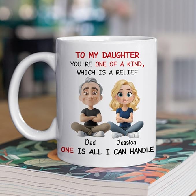 Wrappiness Personalized To My Daughter Coffee Cup - Custom Mug for Daughter From Dad - Best Girl Mug Gifts For Mother's Day, Birthday, Christmas