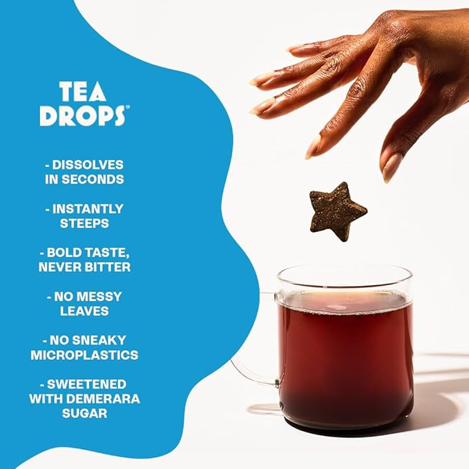 Tea Drops Holiday Gift Set | Organic Dissolvable Loose Leaf Tea | Microplastic-Free | Chai Spice Chocolate Earl Grey Citrus Ginger Rose Matcha Peppermint Ube Vanilla Bean Thai | 9 Sampler Assortment - 1 Per Flavor