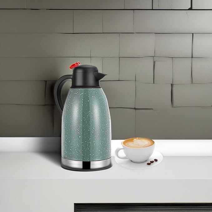 Yummy Sam Thermal Coffee Carafe Stainless Steel 68oz(2 Lifter) Double Walled Vacuum Coffee Water Beverage Dispenser 12 Hour Heat Retention/24 Hour Cold Retention (Green)