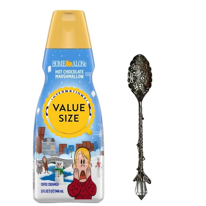 Premium Liquid Coffee Creamer, 32 fl oz Liquid Non-Dairy Creamer for Coffee with Dumbass Coffee Gem Spoon (Hot Chocolate Marshmallow) Gem Spoon