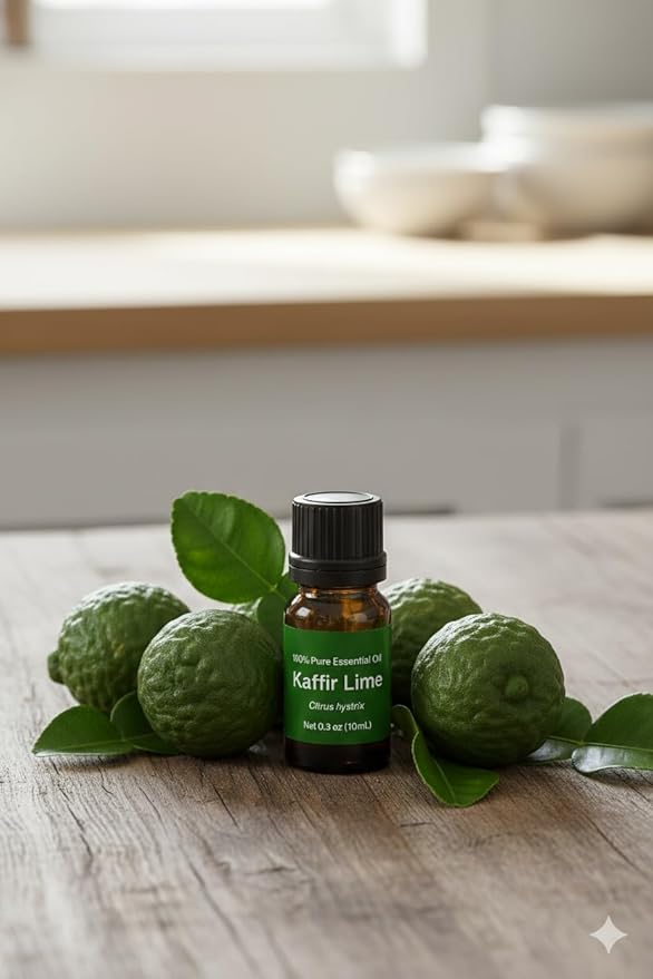 USA Kaffir Lime Leaf Essential Oil – 100% Pure & Natural Citrus Leaf Oil for Diffusers, Home Fragrance & Crafts (1.0Fl oz (30ml))