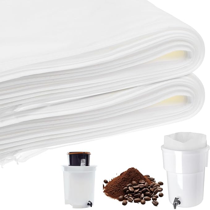 50pcs No Mess Cold Brew Bags, 17.72" x 19.69" inch Disposable Coffee Filter Bag Fine Mesh Brewing Drawstring Pouches for Iced Coffee Hot Tea Herbe Spice