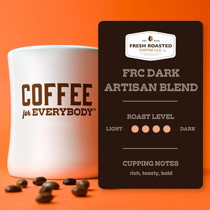 Fresh Roasted Coffee, FRC Dark Roast Blend, 12 oz, Kosher, Ground