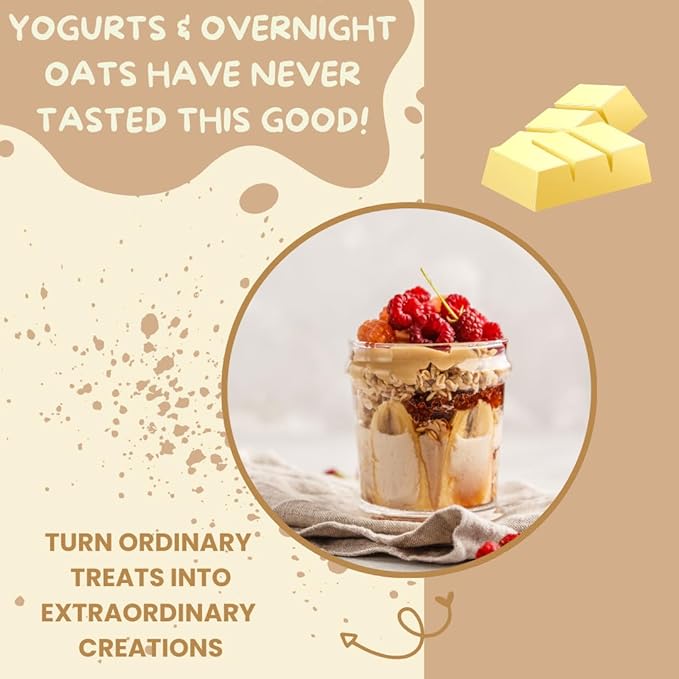 Alma Gourmet White Chocolate Topping Sauce Imported From Italy - Sweet Creamy White Chocolate Topping Ideal For Ice Cream, Waffles, Pancakes, Crepes, Pastries, Cakes, Overnight Oats, Drinks & Lattes - Convenient Squeeze Bottle - 17.6oz (500g) - Pack of 2