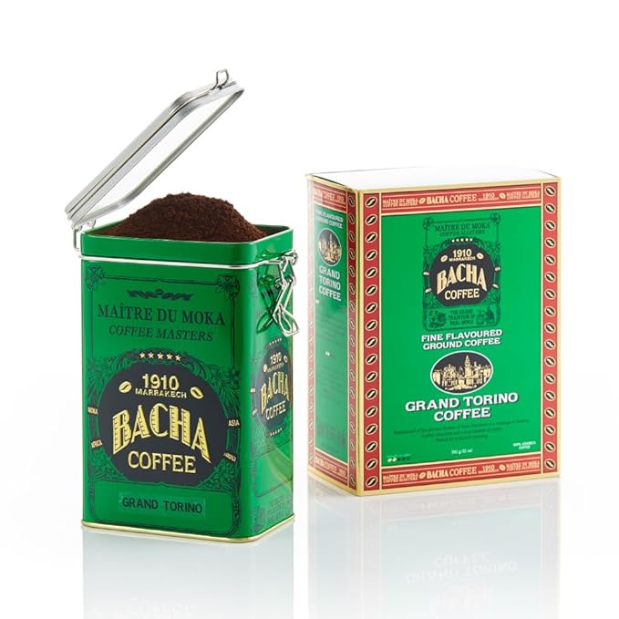 Bacha Coffee | Grand Torino Fine Flavoured Coffee, Autograph Collection, 100% Arabica Specialty Coffee, Ground Beans, Medium Roast, 350g & 100% Natural Unbleached Wood Fibre Paper Filters, Large