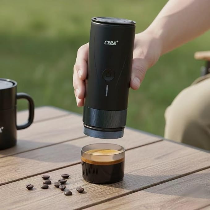 CERA+ Portable Espresso Maker Pro with Bag Self-Heating Professional-Level Mini Coffee Machine Compatiable with Ultra-Fine Grind For Travel,Camping,Hiking