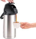 PARACITY Airpot Coffee Carafe Thermal 64 Oz(1.9L) with Lever Action/Pump, Stainless Steel Coffee Carafe for Keeping Hot, Hot Water/Beverage/Chocolate Dispenser for Party Breakfast Camping