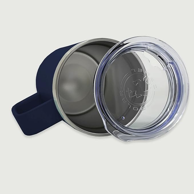 LaserGram 15oz Vacuum Insulated Coffee Mug, Sushi, Personalized Engraving Included (Navy Blue)