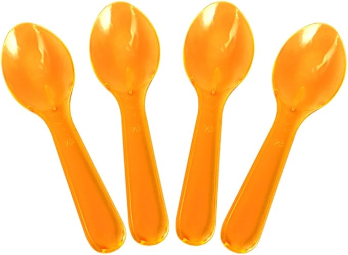 [3,000 Count] Transparent Mixed Mini Tasting Spoons - 3 Inch NEW 6 Color Disposable Plastic Spoons for Sampling Food, Ice Cream, or Spices - Frozen Dessert Supplies