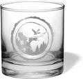 Duck Hunting Gifts for Hunters and Outdoorsman Mallard Whiskey Glass with Coaster Rustic Décor for Mountain Cabin Lake House Beer Pint Glass Fishing Fisherman Dad (Mallard, Single Whiskey Glass)