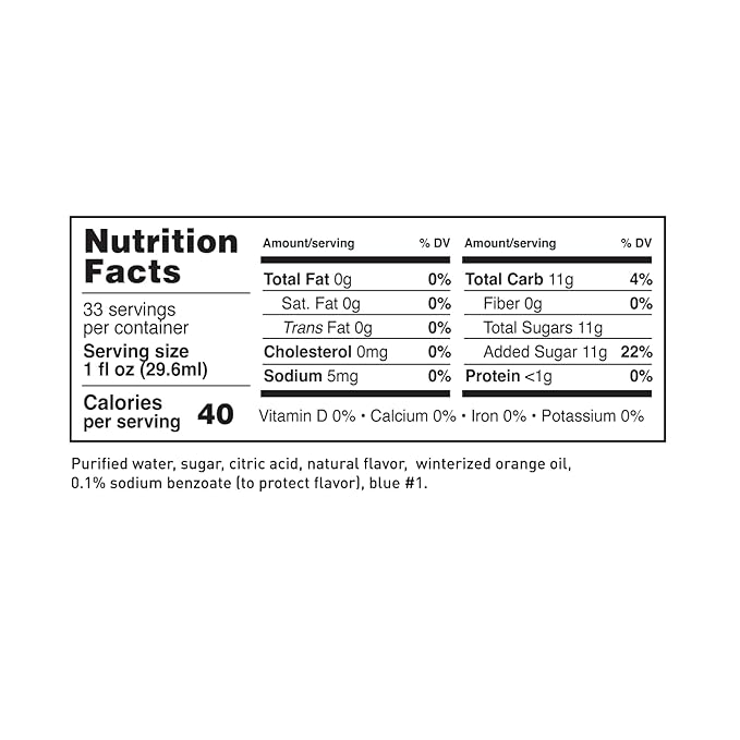 LAVA Premium Blue Curacao Syrup, 33.8oz (1-Liter), Made with 100% Sugar, Orange Extract, No Artificial Sweeteners or Flavors (1-Pack)