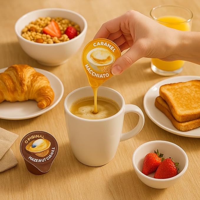 Flavored Coffee Creamer Singles Variety Pack – 30 Liquid Portions, Shelf-Stable & Non-Dairy – No Refrigeration Needed – For Hot & Iced Coffee