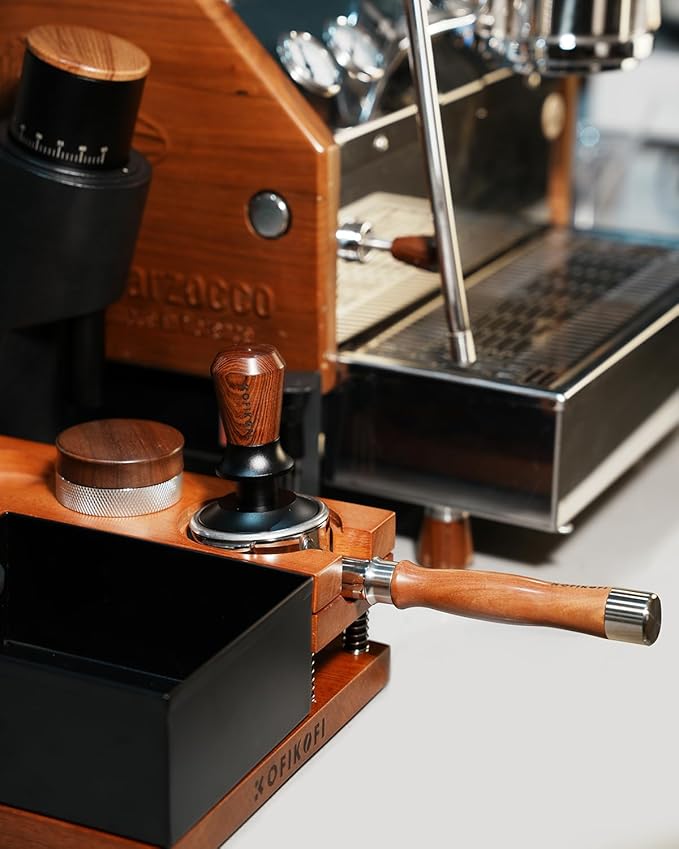 58mm Bottomless Portafilter 2 Ears For E61, Flair 58, ECM, Rocket, Sanremo, Synesso, Slayer, VBM Espresso Machine, Bottomless Naked Portafilter with 18g Filter Basket and Puck Screen - Rosewood