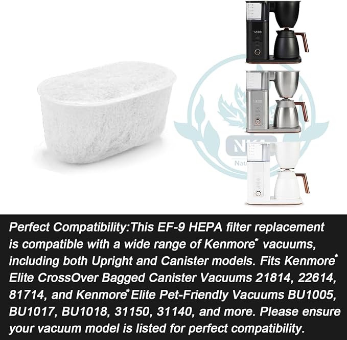 NKA UNIV1CFLTR6PK Coffee Maker Water Filter Replacement For GE Café Drip Coffee Maker, Compatible with UNIV1CFLTR6PK, for Models G7CDABSSTSS, G7CDAASSTSS, C7CDAAS3PD3, C7CDAAS4PW3,12-Pack