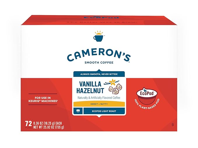 Cameron's Coffee Single Serve Pods, Vanilla Hazelnut, 72 Count (Pack of 1)