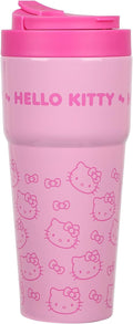 Bioworld Hello Kitty Character Print Pink 27 Oz Stainless Steel Travel Coffee Tumbler