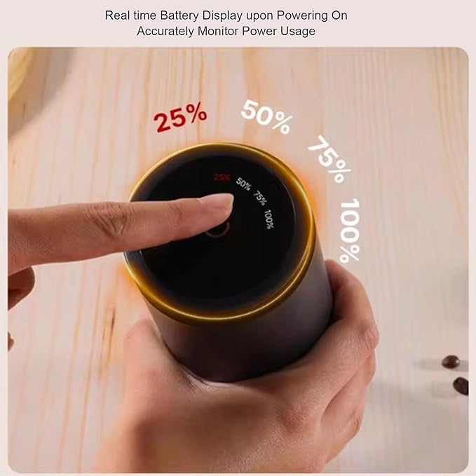 Coffee Grinder, 110ml Powder Capacity Electric Coffee Bean Grinder, Removable Chamber 38 Speeds USB Rechargeable Coffee Mill, for Beans (Black)