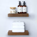 Homeforia Classic Walnut 12 inch Floating Shelf, High End Solid Real Wood Small 12inch Floating Shelves for Wall Mounted, 12in Floating Shelves, Heavy Duty Bracket, 12 X 6.5 X 1.75 inches, Set of 4