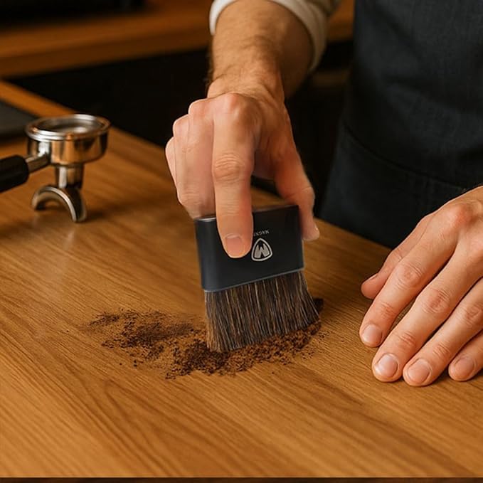 Magnet Barista Brush Pro – Espresso Machine & Coffee Grinder Cleaning Brush with Anti Static Handle, Natural Boar Bristles, Anti-Static, Magnetic Storage, Professional Barista Tool