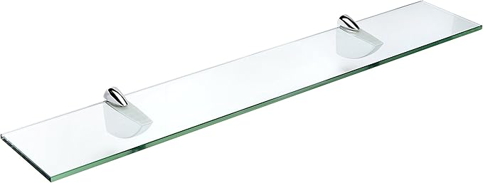 Spancraft Glass O-4.75x33-Chrome Oriole Glass Shelf, Chrome, 4.75" x 33"