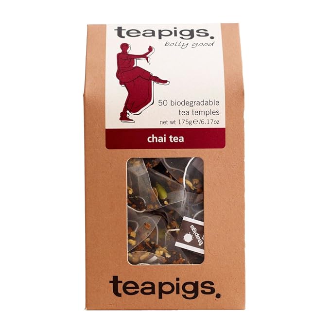Teapigs Chai Tea Bags Made With Whole Leaves, bold flavor, natural ingredients (1 Pack of 50 Teabags)
