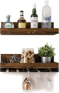 Wall Mounted Wood Wine Rack Shelves (2 Piece Set) (24 inches)