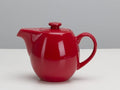 OmniWare 24 Oz Stoneware Teapot with Stainless Steel Mesh Infuser (Simply Red) - Microwave & Dishwasher Safe, Removable Infuser, Retro-Style Kitchenware Ideal for Loose Tea Brewing