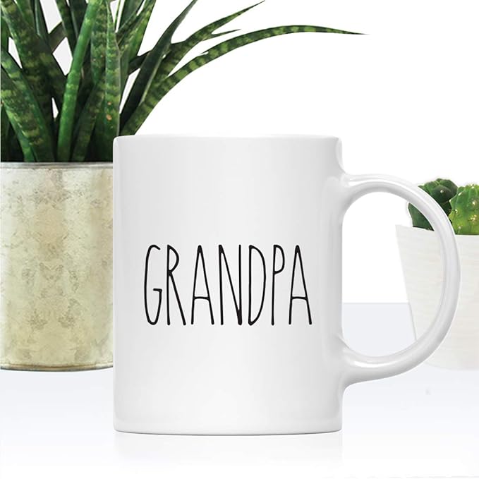 Andaz Press Simple Rustic Farmhouse Kitchen Decor 11oz. Ceramic Coffee Tea Mug Gift, Grandpa, 1-Pack, Birthday Christmas Gift Ideas for Family, Friends