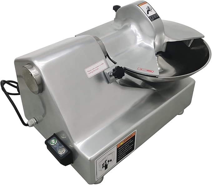 110V 5.5L Meat Vegetable Food Chopper Processor, Prep Food Processor, 550W Food Chopper with Partially Open Pot, Commercial Stainless Steel Blade Electric Shredder