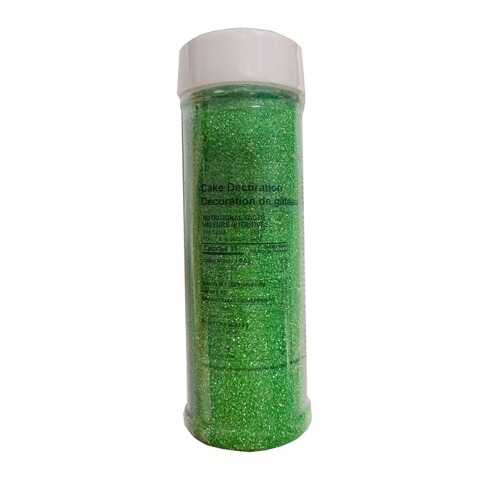 Sentovac Green Sanding Sugar for Baking Edible Sparkling Sugar Sprinkles Coarse Sugar Crystals for Baking Topping Cake Cookie Cupcake Topper Ice Cream Decoration Supplies 3.2 OZ