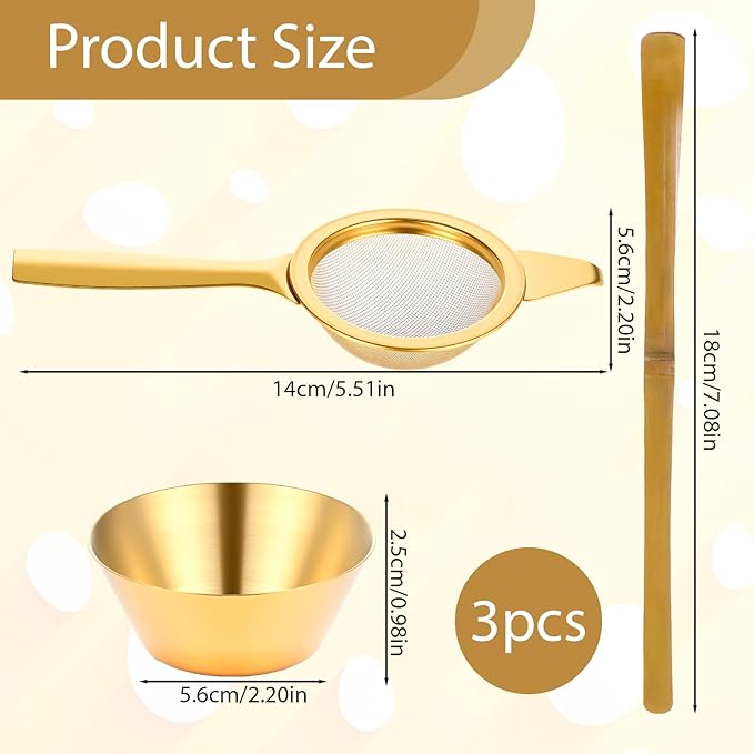 2.2" Mini Matcha Sifter, 30 Fine Mesh Strainer Stainless Steel Small Sifters Loose Leaf Tea Filter with Handle and Base for Loose Tea Coffee Cocktail