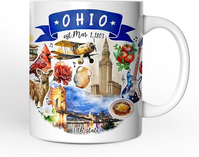 OrnamentallyYou Artistic Ohio State Themes and Landmarks Mug