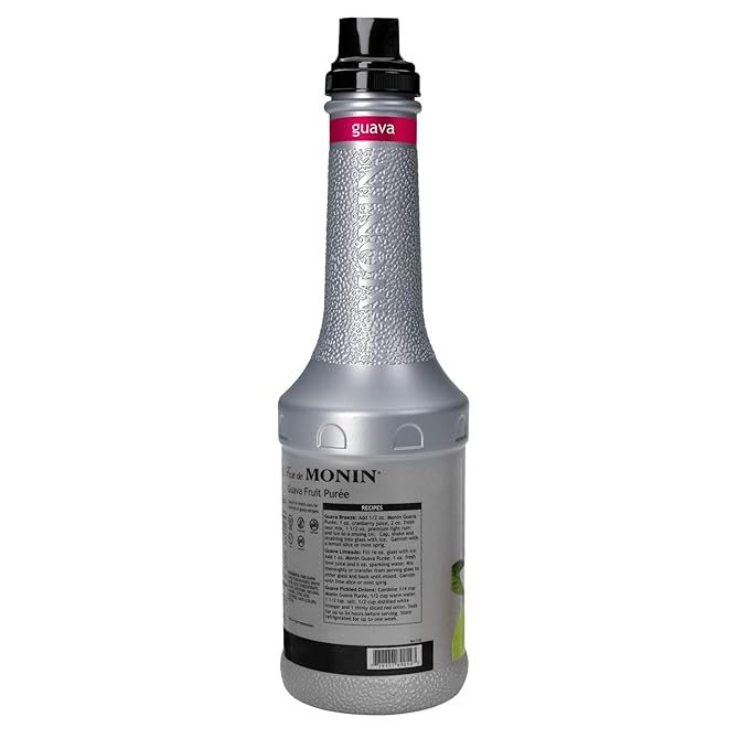 Monin - Guava Fruit Purée, Juicy Guava Taste, Perfect for Lemonades, Teas, Cocktails, Mocktails, Culinary Dishes & More, Vegan, Non-GMO, Gluten-Free (1 Liter)