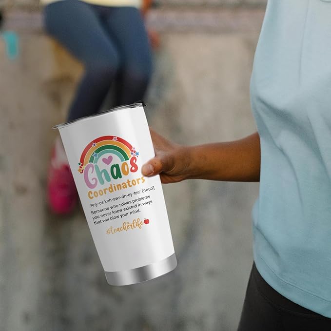 Tiny Human Tamer Tumbler, Daycare & Preschool Teacher Appreciation Gifts - 20oz Travel Coffee Mug