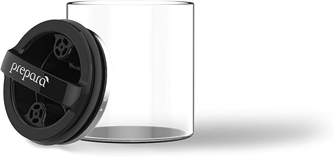 Prepara Evak Compact Glass Food Storage, Small, Black
