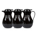 OCS Parts Set of 3 Easy Pour Thermal Coffee Carafes | 11-Inch Insulated Hot and Cold Beverage Pitcher Server for Coffee, Tea, Hot Chocolate and Water | 64-Ounce | Black