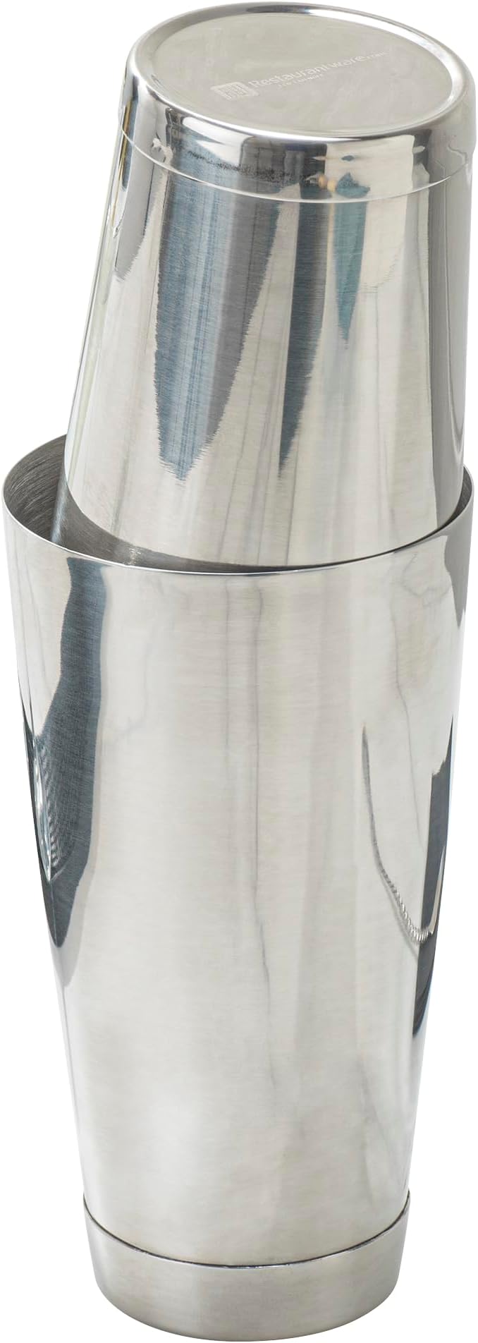 Restaurantware Bar Lux 16 Ounce Boston Shaker 1 Metal Cocktail Shaker - Weighted Bottom No Leak Stainless Steel Martini Drink Mixer Essential Bar Tool For Home Use Or Bartenders