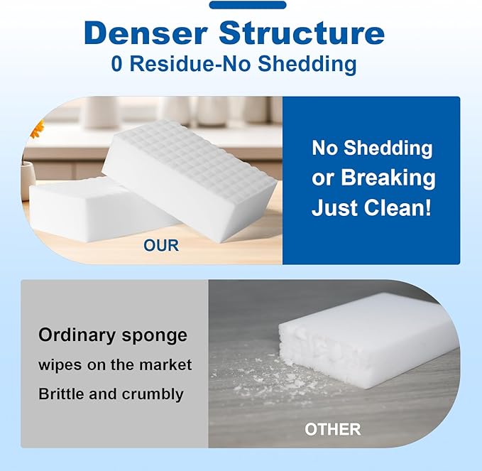 50 Ct Thick Melamine Sponges 1.18in - Sink, Bathtub & Tile Cleaner(Ultra-Durable)