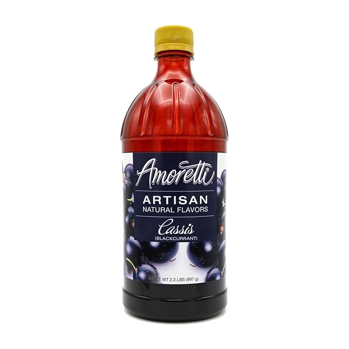 Amoretti - Natural Cassis (Blackcurrant) Artisan Flavor Paste, 2.2 lbs, Perfect For Ice Cream, Beverages, Cakes, and more, Preservative Free, Vegan, Gluten Free, No Artificial Sweeteners, Concentrated