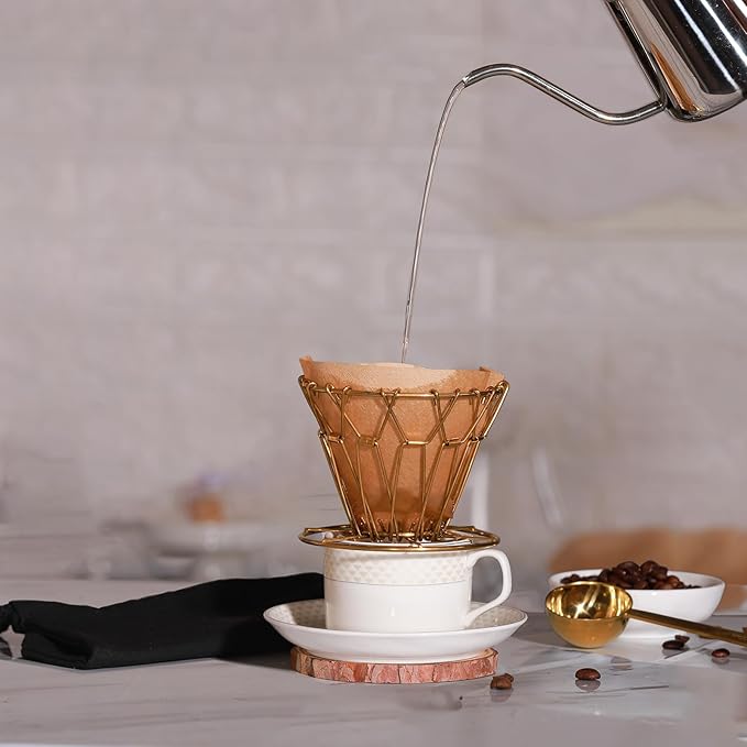 Collapsible Pour Over Coffee Maker - Metal Coffee Dripper Set For Camping & Travel