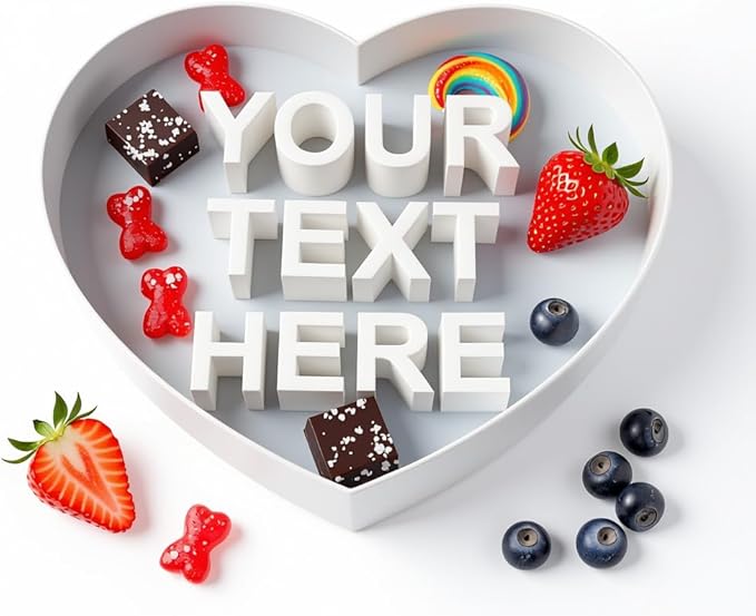 Customazible Heart Shaped Box Form Tray – Reusable Plastic for Treats, Charcuterie Boards, Cake Pops, Candy | Valentine's Day, Parties, Special Occasions - 10" & 13"