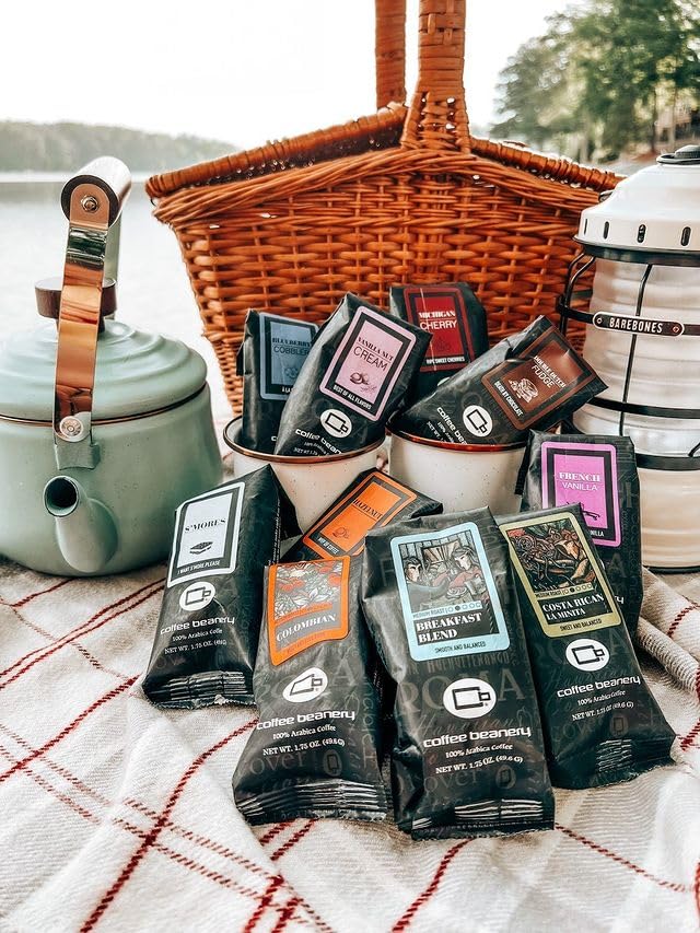 Coffee Beanery Toasted Almond Flavored Coffee, 1-1.75oz Try Me Size Coffee Sampler, Light-Medium Roast