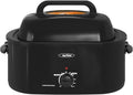 Sunvivi Electric Roaster,18 Quart Roasting Oven with Self-Basting Lid Removable Pan,Turkey Roaster Oven with 150 to 450F Temperature Control Cool-Touch Handles,Black