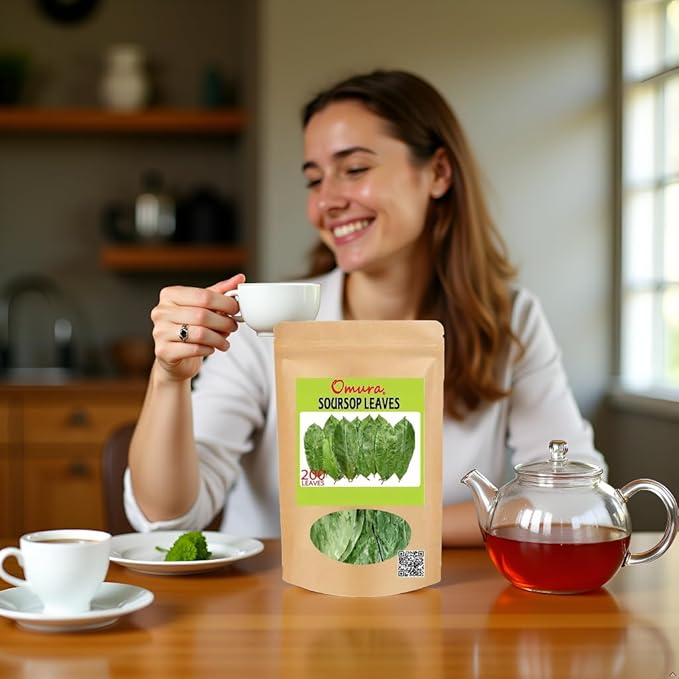 Omura Dried Soursop Leaves - 200 Graviola Soursop Leaf Tea - Herbal Tea - Guanabana Leaves for Brewing - Tea Leave