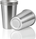 4 Pack 16oz Stainless Steel Pint Cup,Healthy Unbreakable and Stackable,Metal Drinking Glasses
