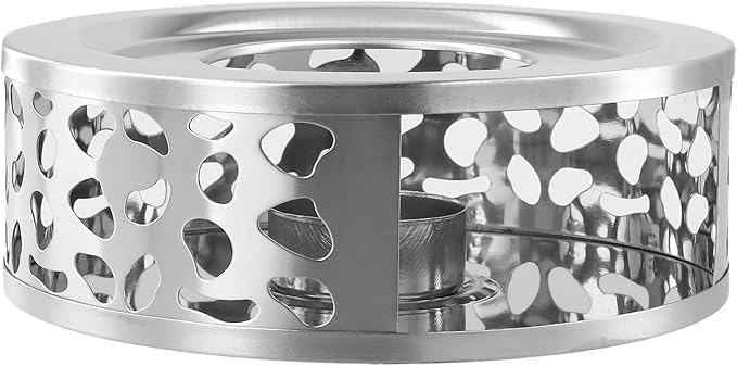 4PCS 430 Stainless Steel Teapot Warmer, Teapot Heater with Tealight Holder, Tea Pot Warmer Base for Meet for Tea