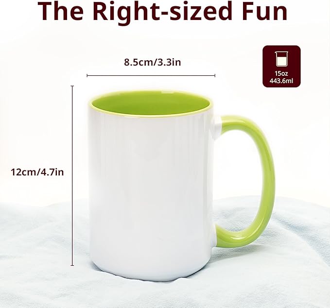 Ceramic 15oz Sublimation Coffee Mug (Green, 24)