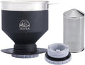 Portable Coffee Filter, Stainless Steel Reusable Dripper for Insulated Mugs, Paperless Coffee Maker for Hiking Camping & Outdoor Adventures, Lightweight Easy Clean & Gift Ready