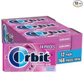 ORBIT Bubblemint Chewing Gum Sugar Free, 12 Packs of 14-Pieces (168 Total Pieces) Gum Packs Bulk